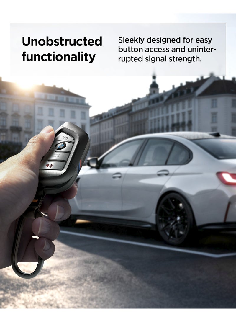 Spigen BMW Key Fob Cover Rugged Armor Case with Carabiner for BMW 2 3 5 6 7 8 X1 X2 X3 X4 X5 X6 X7 Z4 G Series Smart Keyfob - Black - Image 4